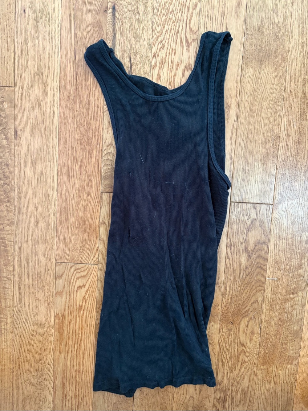 Gildan Black Ribbed Tank Top - Scoop Neck